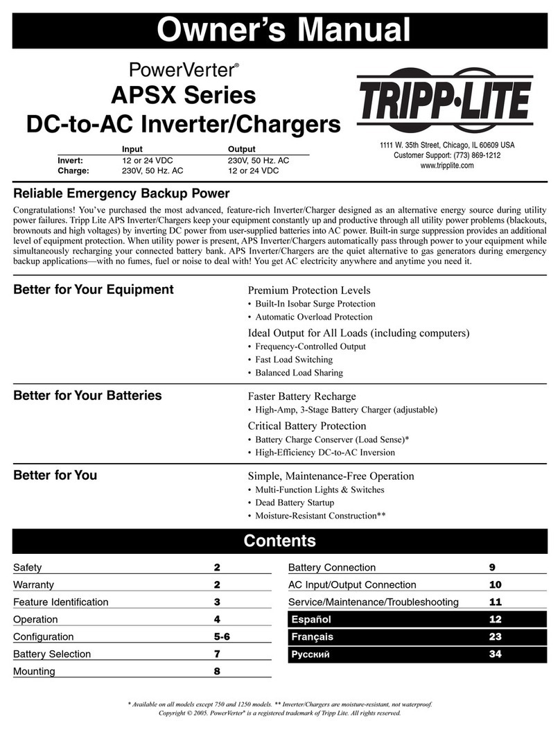 Tripp Lite PowerVerter APSX Series User manual