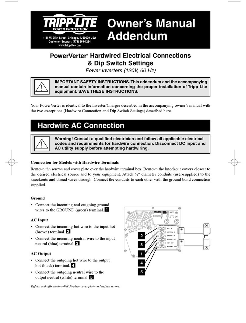 Tripp Lite PowerVerter APS512 Installation and operating instructions