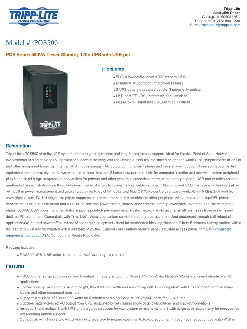 Tripp Lite POS500 User manual