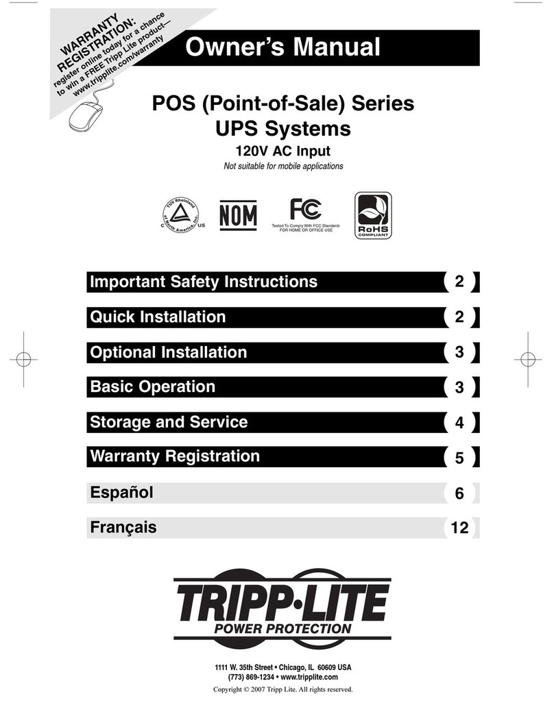Tripp Lite POS Series User manual Tripp Lite POS Series User manual