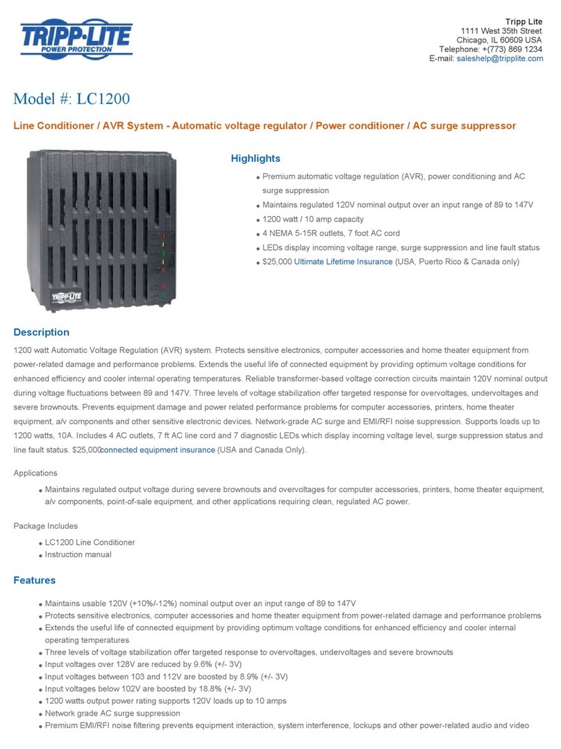 Tripp Lite LC 1200 Specification sheet
