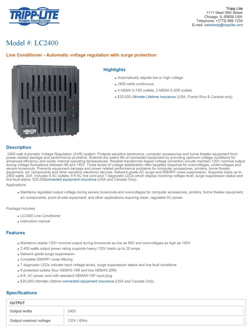 Tripp Lite LC 2400 User manual