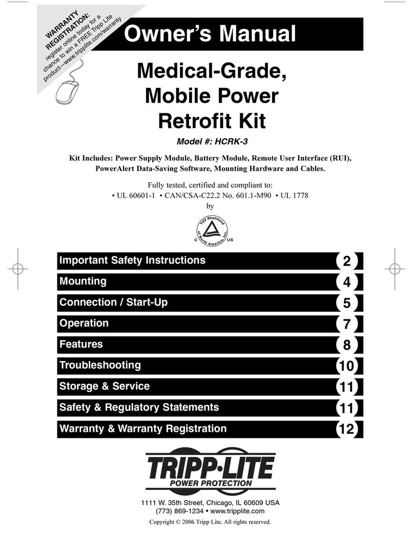 Tripp Lite HCRK-3 User manual