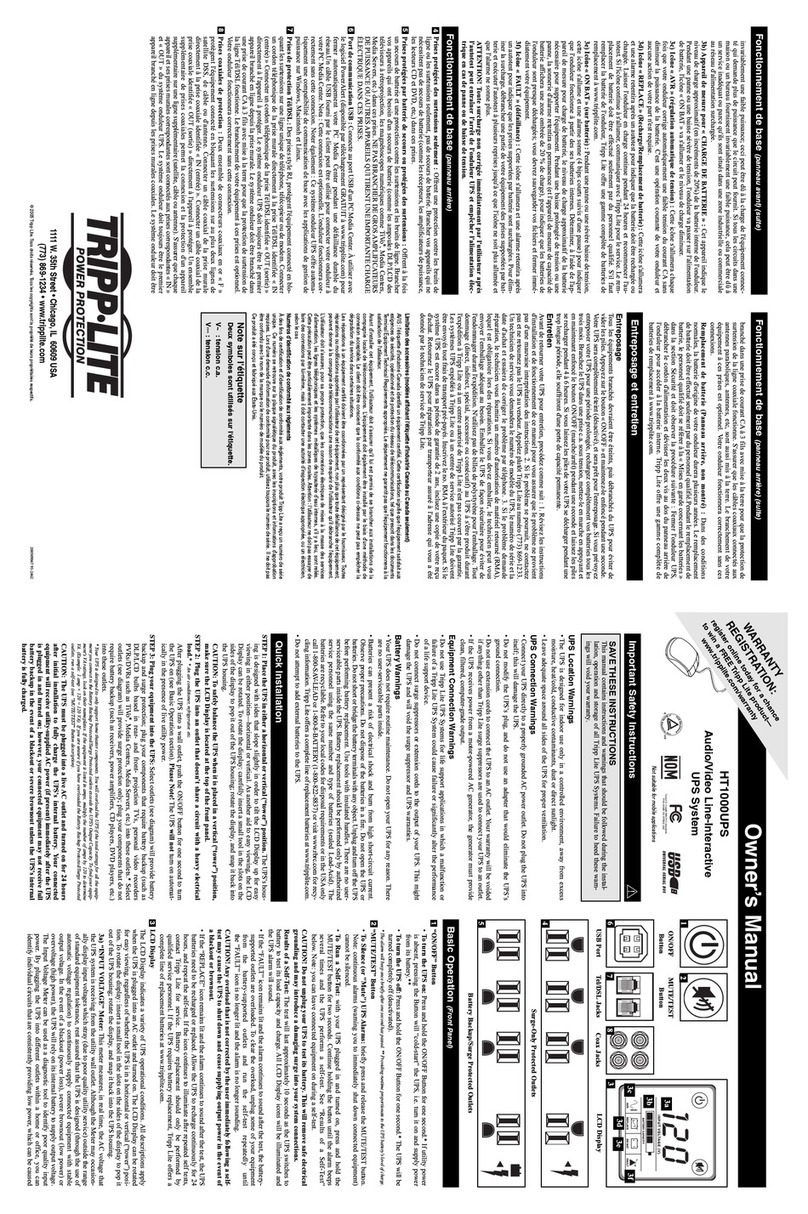 Tripp Lite HT1000UPS User manual