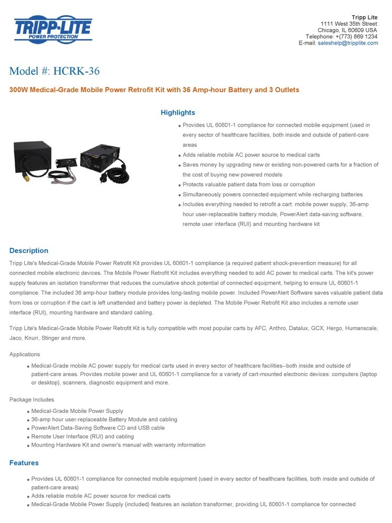 Tripp Lite HCRK-36 Specification sheet