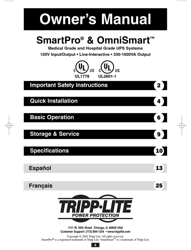 Tripp Lite OmniSmart UL2601-1 User manual