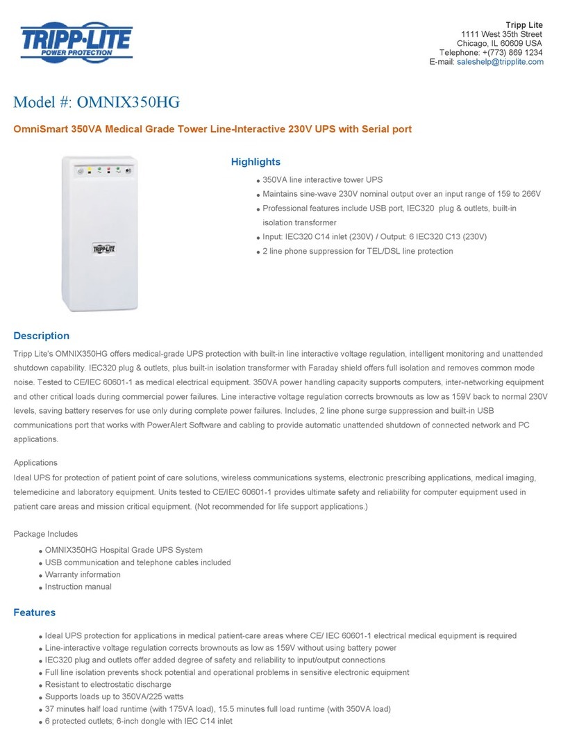 Tripp Lite OMNIX350HG User manual