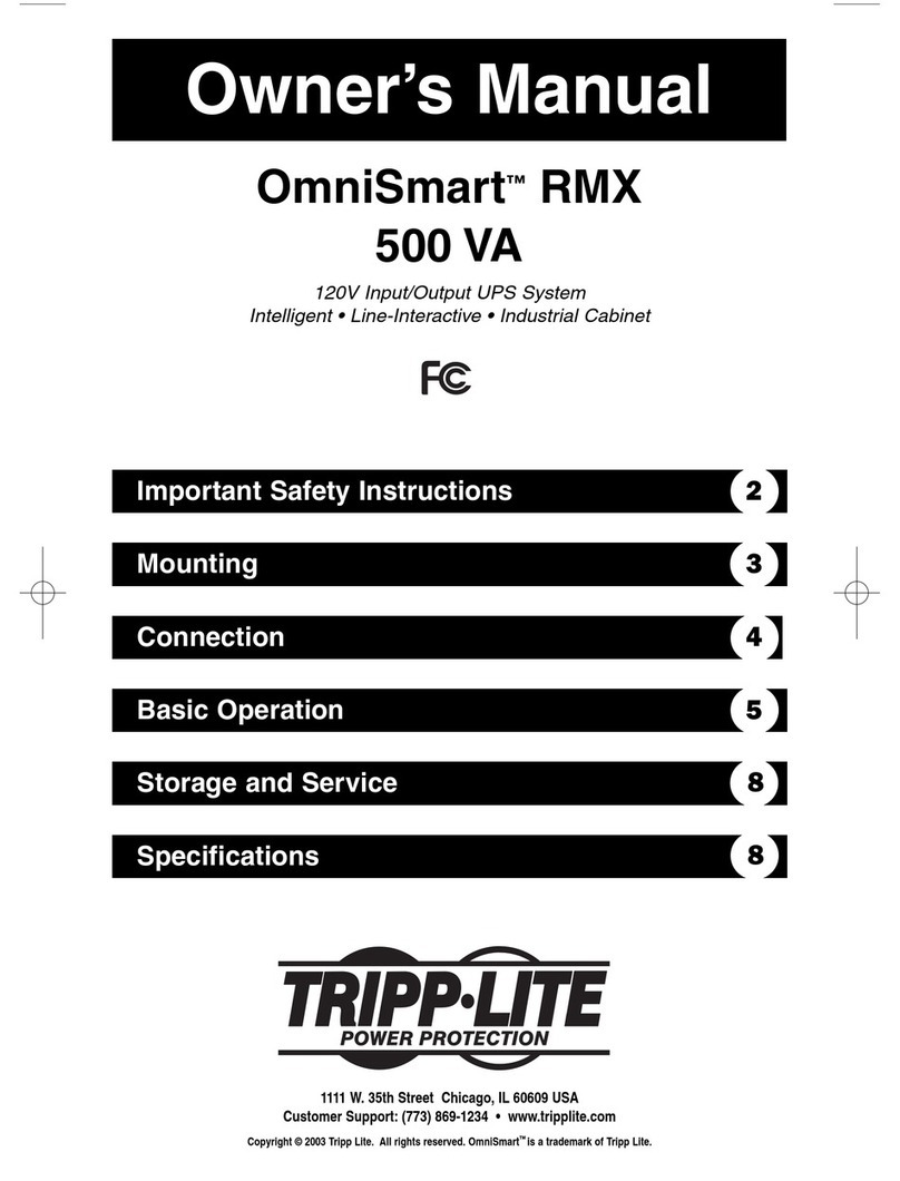 Tripp Lite OmniSmart RMX 500 VA OM500RMX User manual