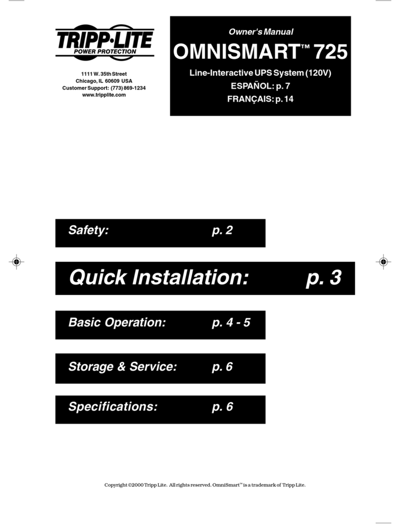 Tripp Lite OmniSmart 725 User manual