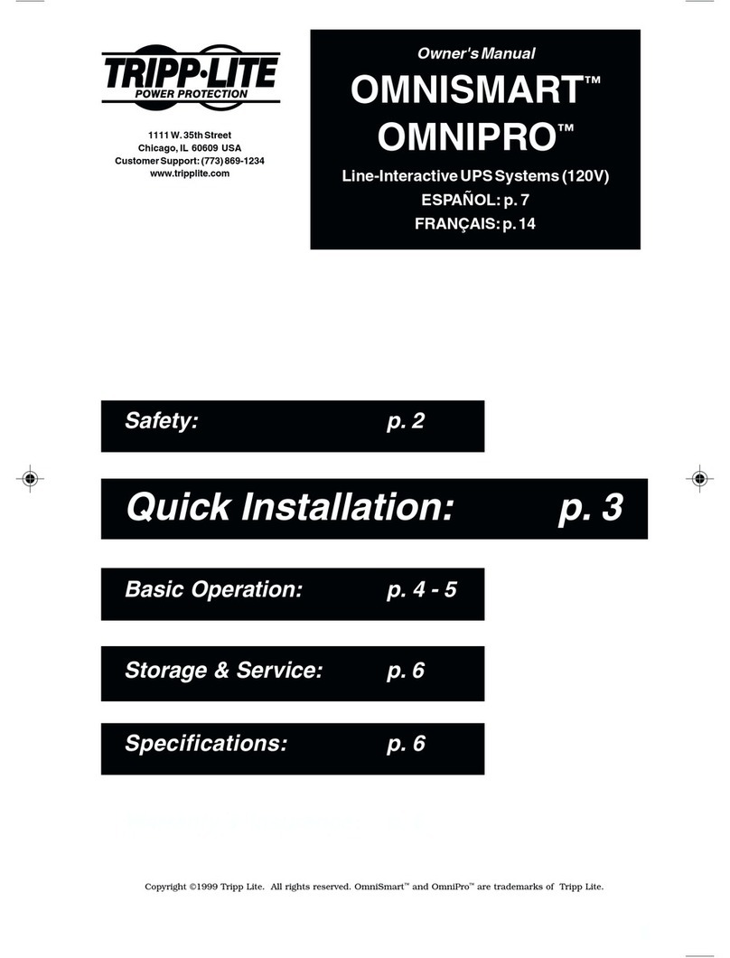 Tripp Lite OmniPro 675 owner's manual