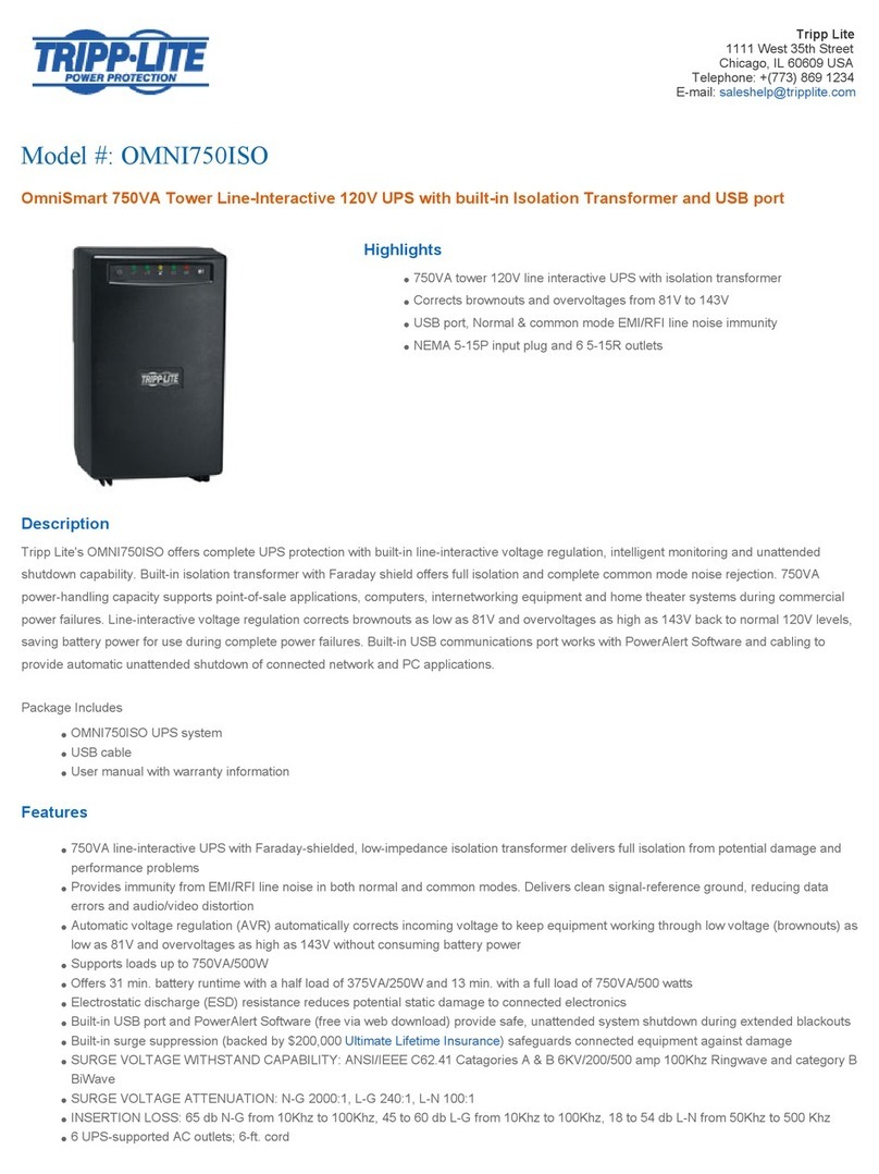 Tripp Lite OMNI750ISO User manual