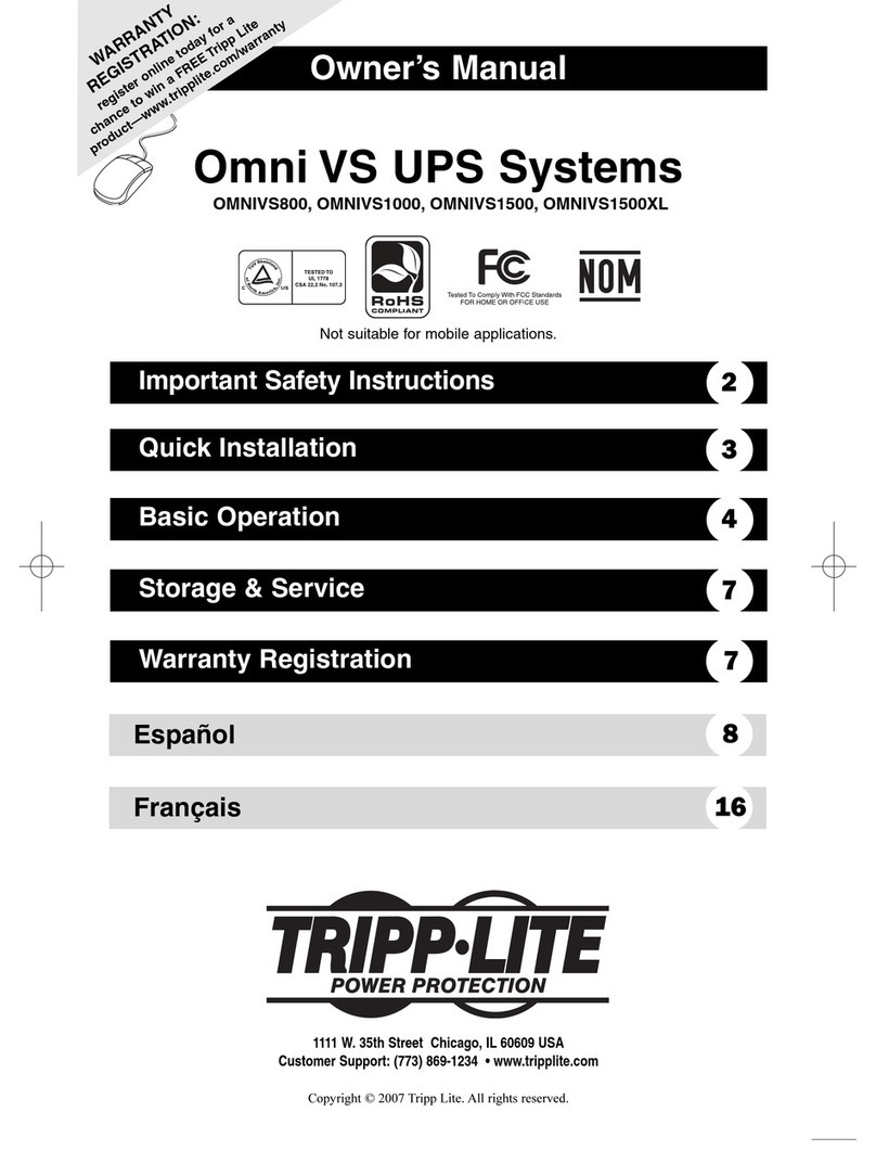 Tripp Lite OMNIVS1000 User manual