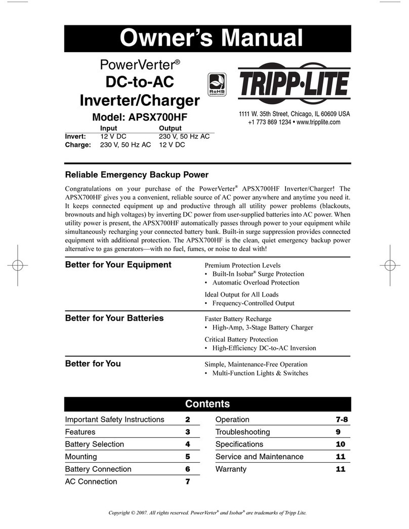Tripp Lite PowerVerter DC-to-AC Inverter/Charger... owner's manual
