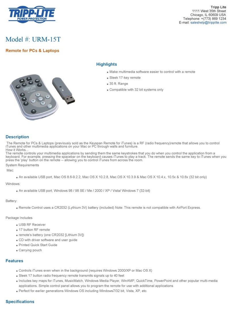 Tripp Lite Keyspan URM-15T User manual Tripp Lite Keyspan URM-15T User manual