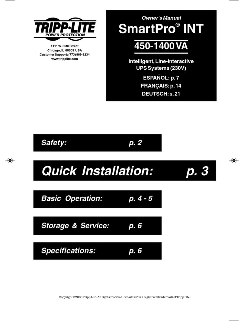 Tripp Lite 450-1400VA owner's manual