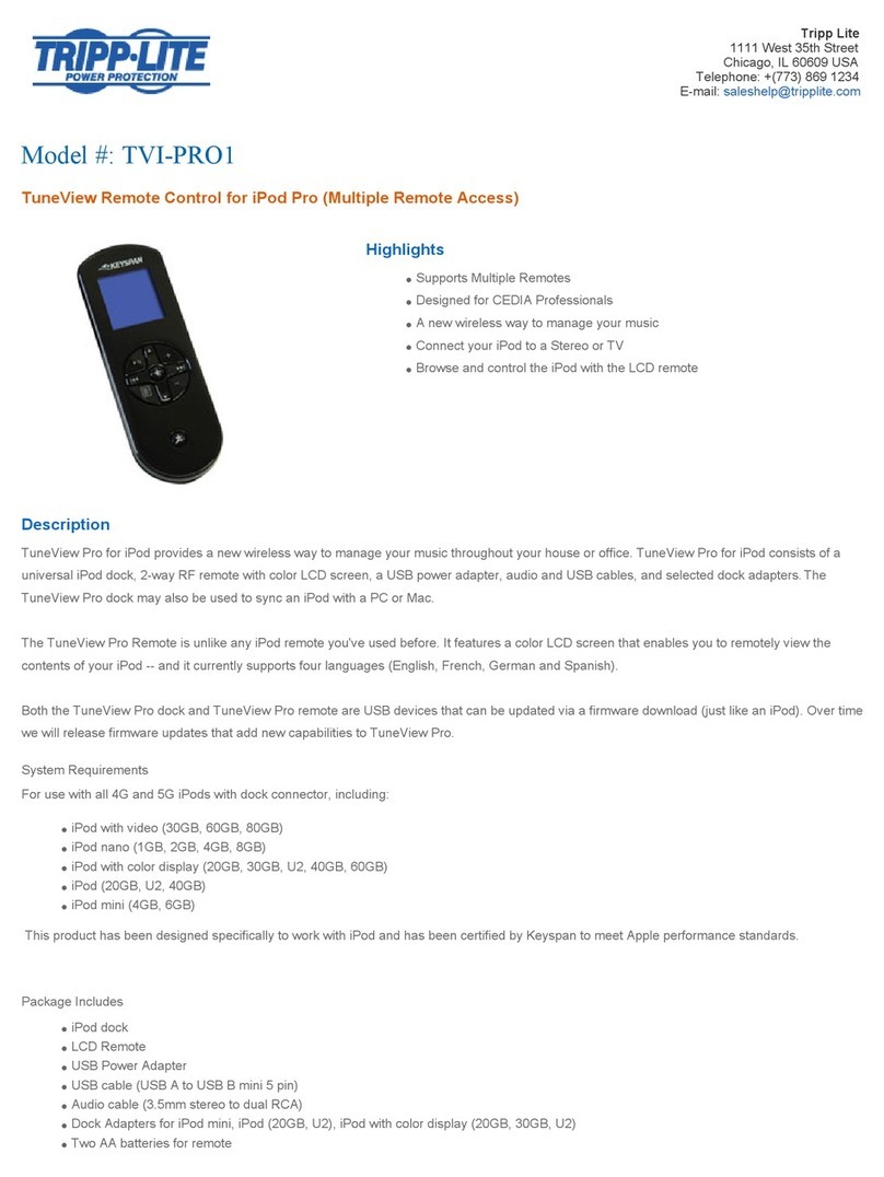 Tripp Lite TVI-PRO1 User manual