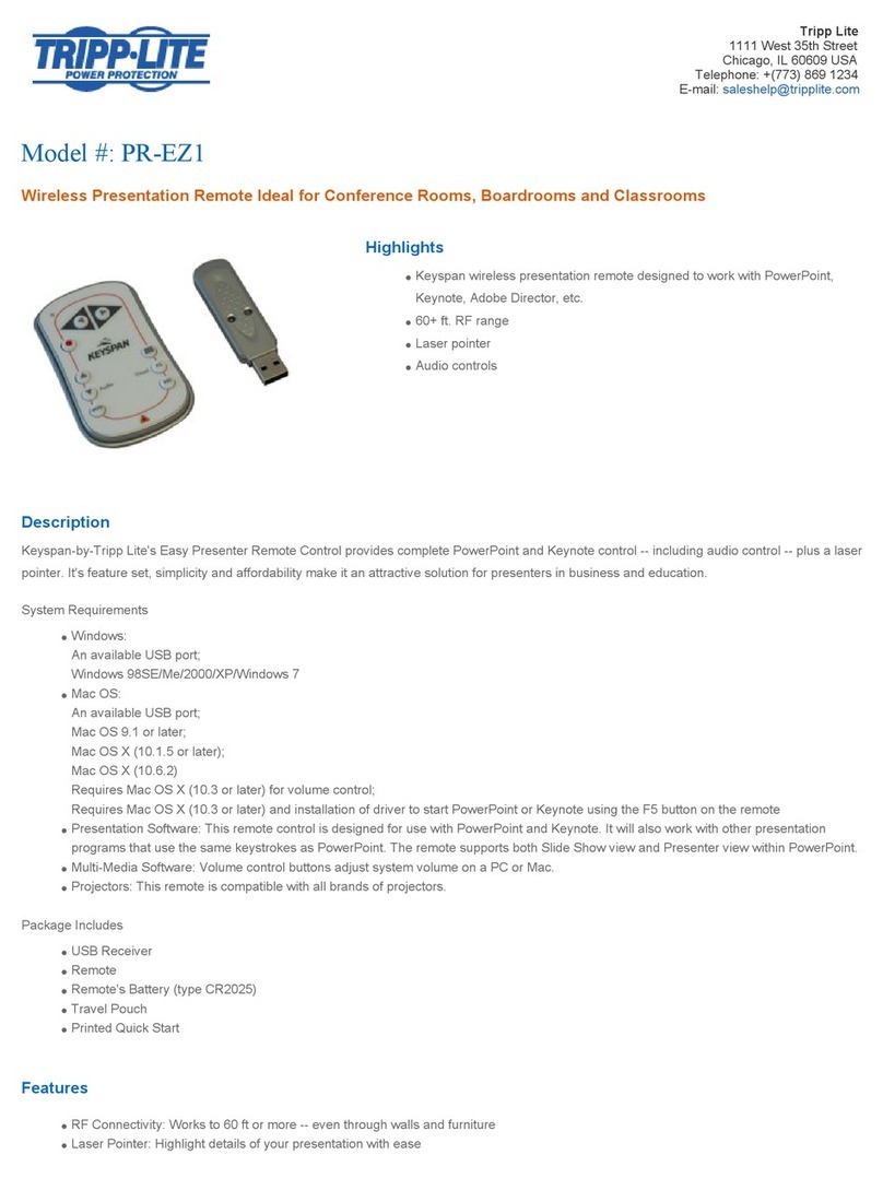 Tripp Lite PR-EZ1 User manual Tripp Lite PR-EZ1 User manual