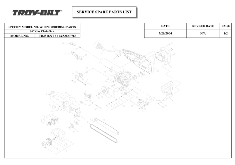 Troy-Bilt TB3516NT Service spare parts list