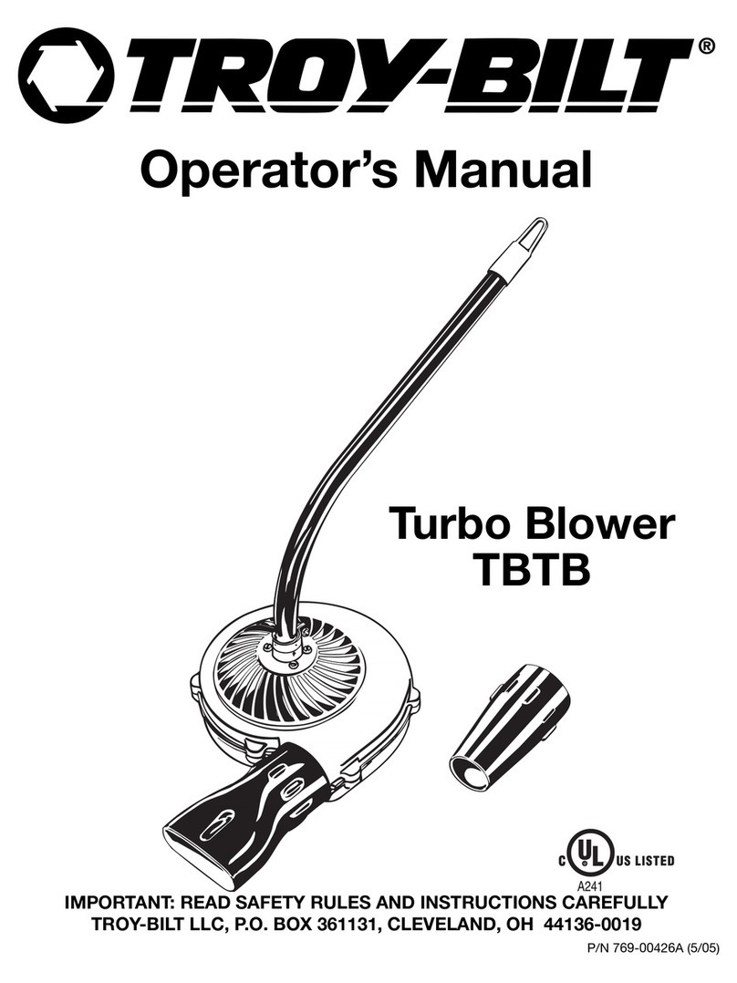 Troy-Bilt TBTB Operator's manual
