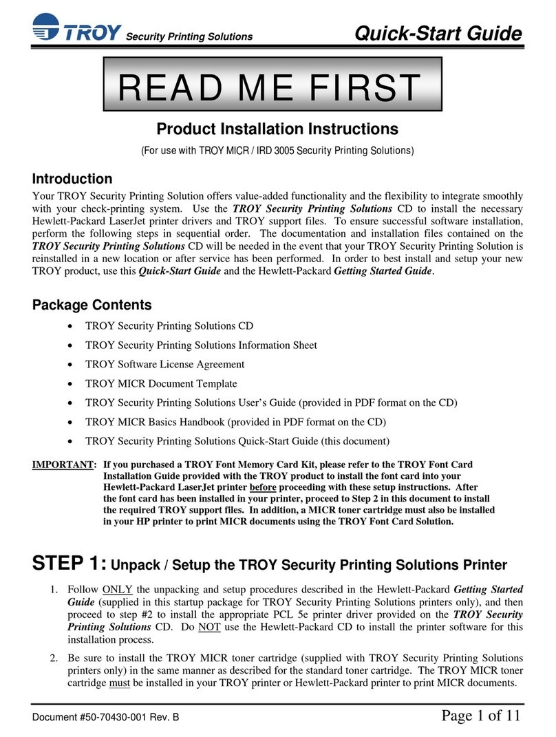 TROY Group TROY IRD 3005 User manual