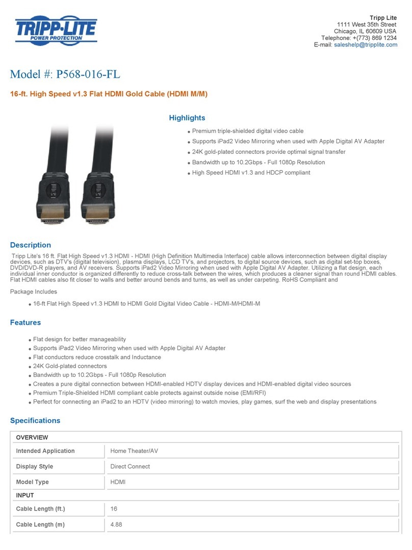 Tripp Lite P568-003-FL Specification sheet