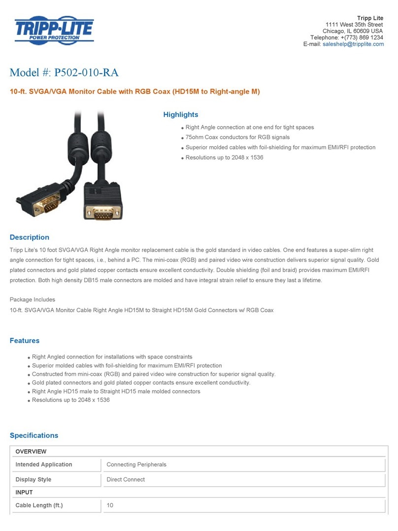 Tripp Lite P502-010-RA Specification sheet