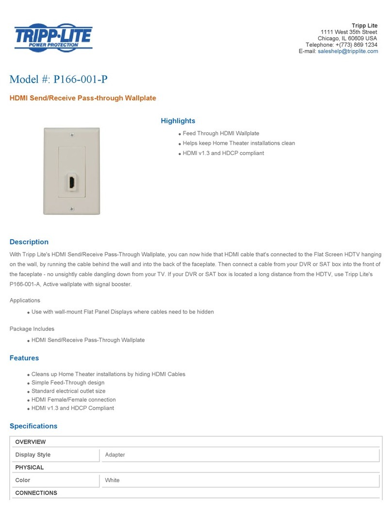 Tripp Lite P166-001-P Specification sheet Tripp Lite P166-001-P Specification sheet