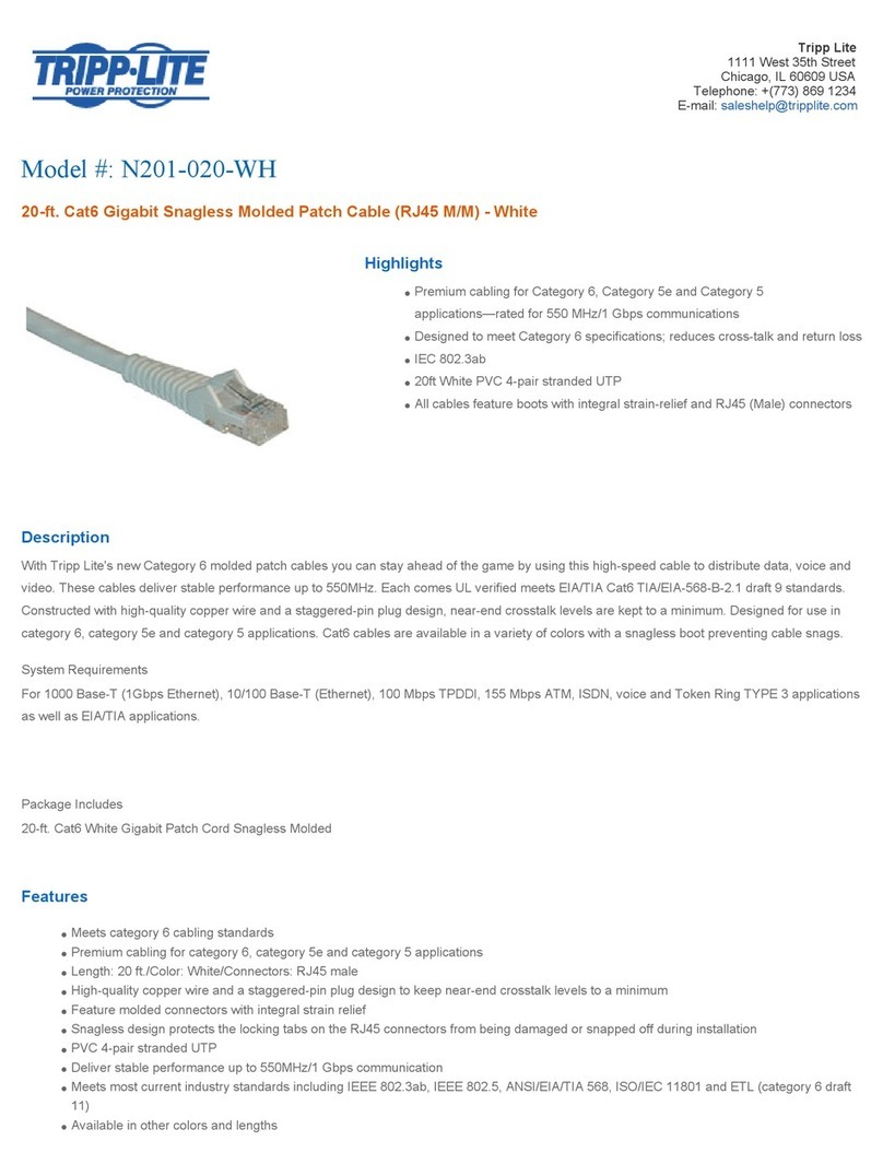 Tripp Lite N201-020-WH User manual