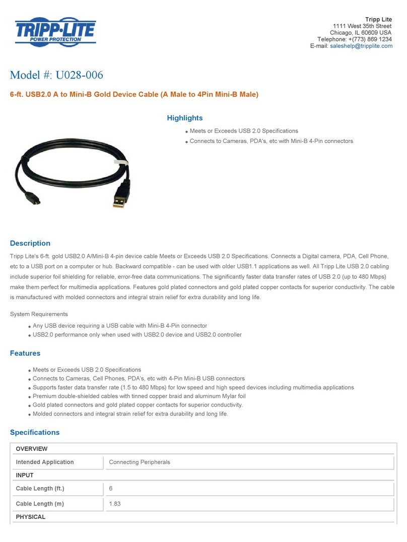 Tripp Lite U028-006 Specification sheet