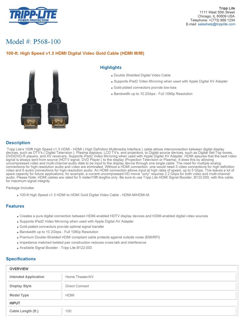 Tripp Lite P568-100 User manual