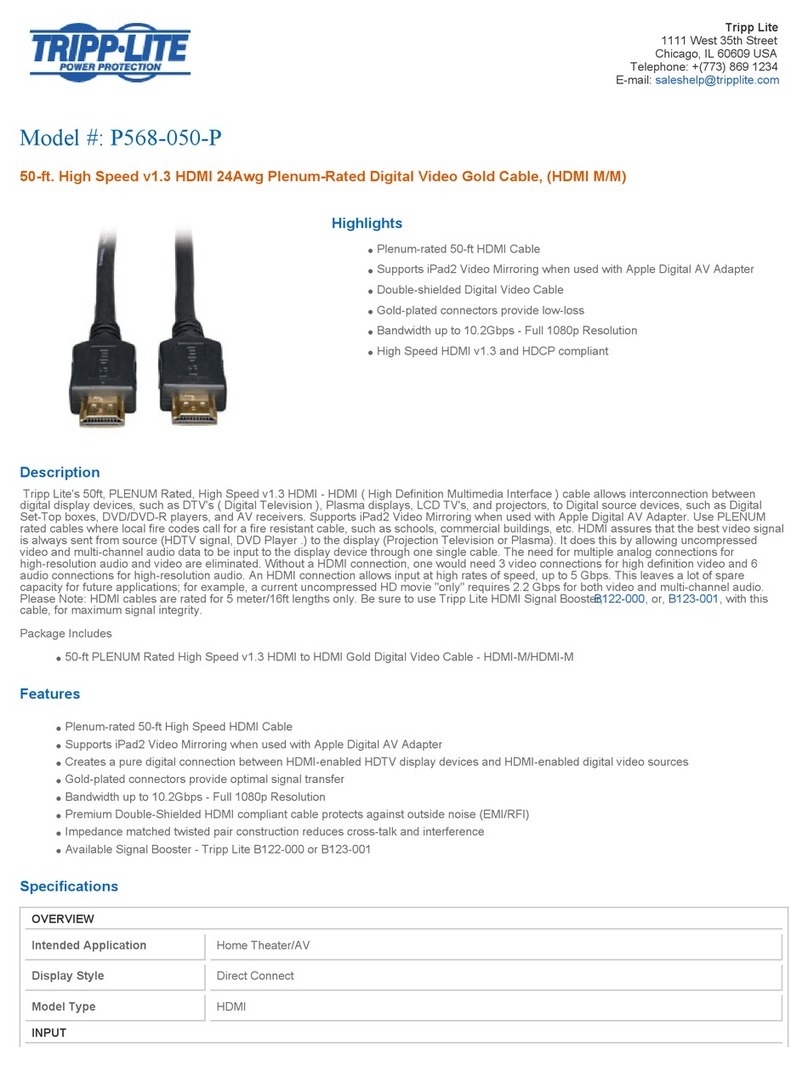 Tripp Lite P568-050-P User manual