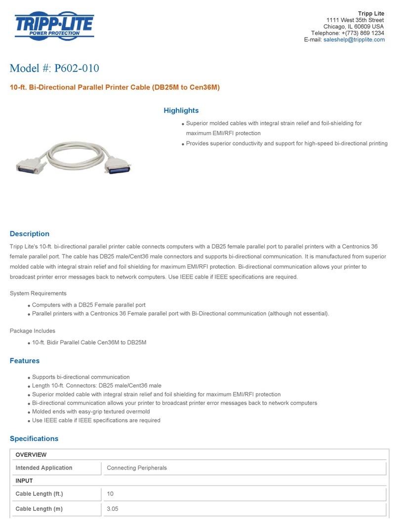 Tripp Lite P602-010 Specification sheet Tripp Lite P602-010 Specification sheet