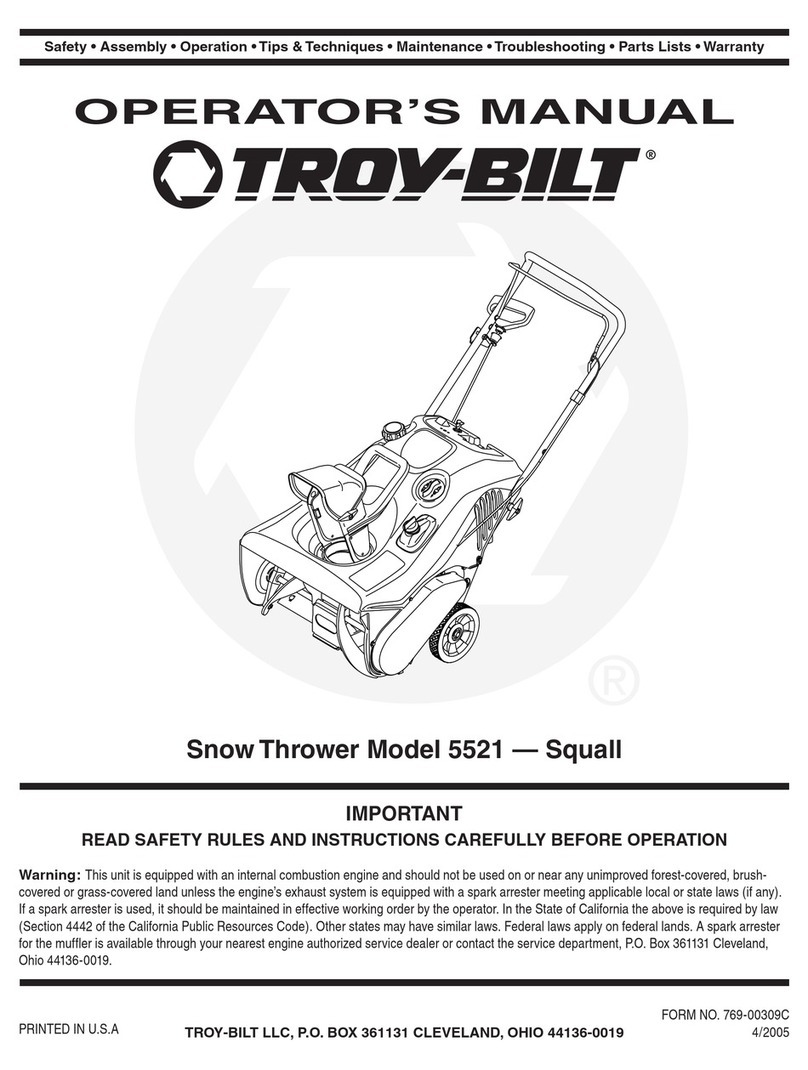 Troy-Bilt Squall 5521 Operator's manual