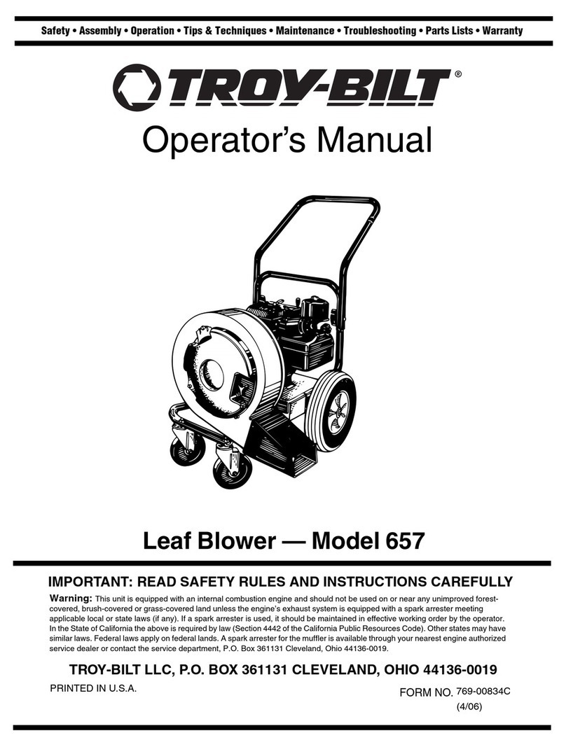 Troy-Bilt 657 User manual