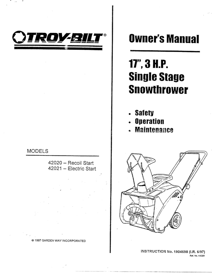Troy-Bilt 42021 owner's manual