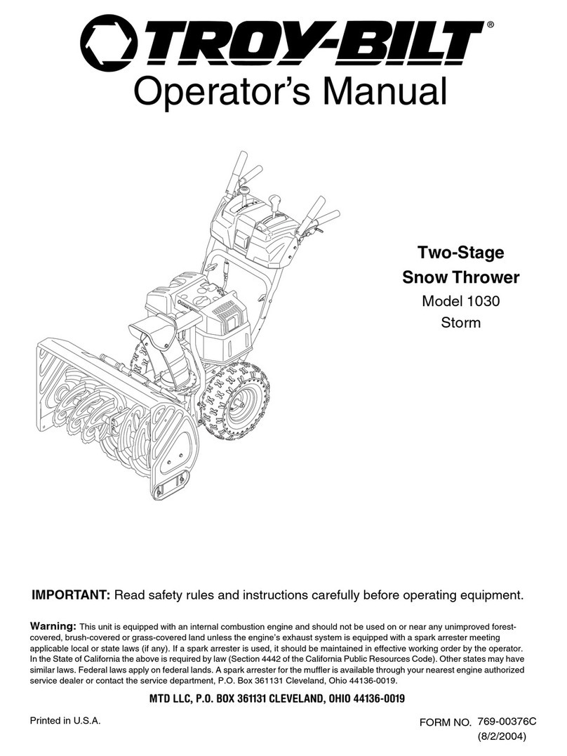 Troy-Bilt 1030 User manual