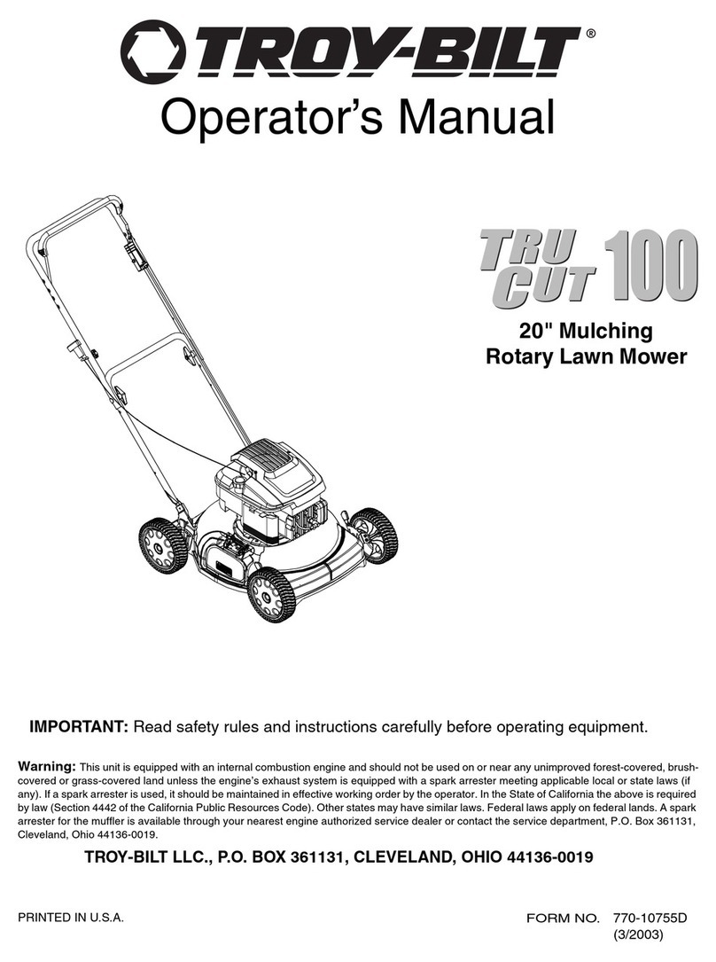 Troy-Bilt TRU CUT 100 User manual