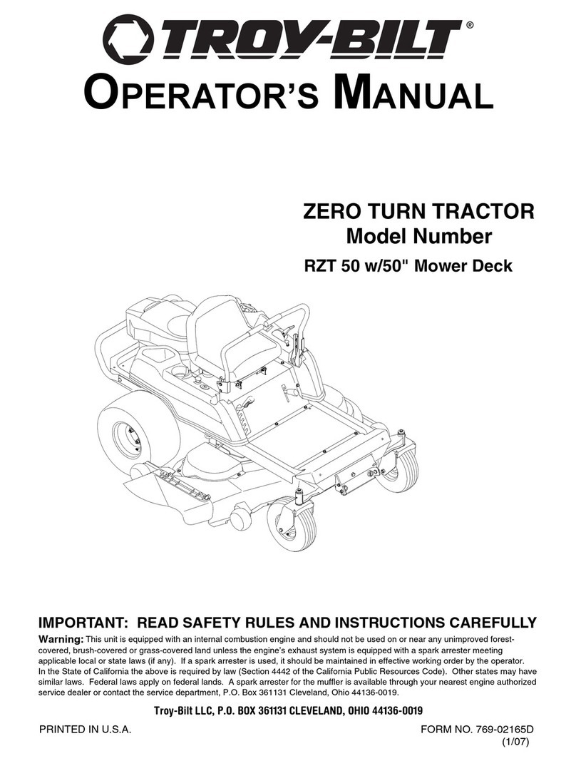 Troy-Bilt RZT 50 User manual Troy-Bilt RZT 50 User manual