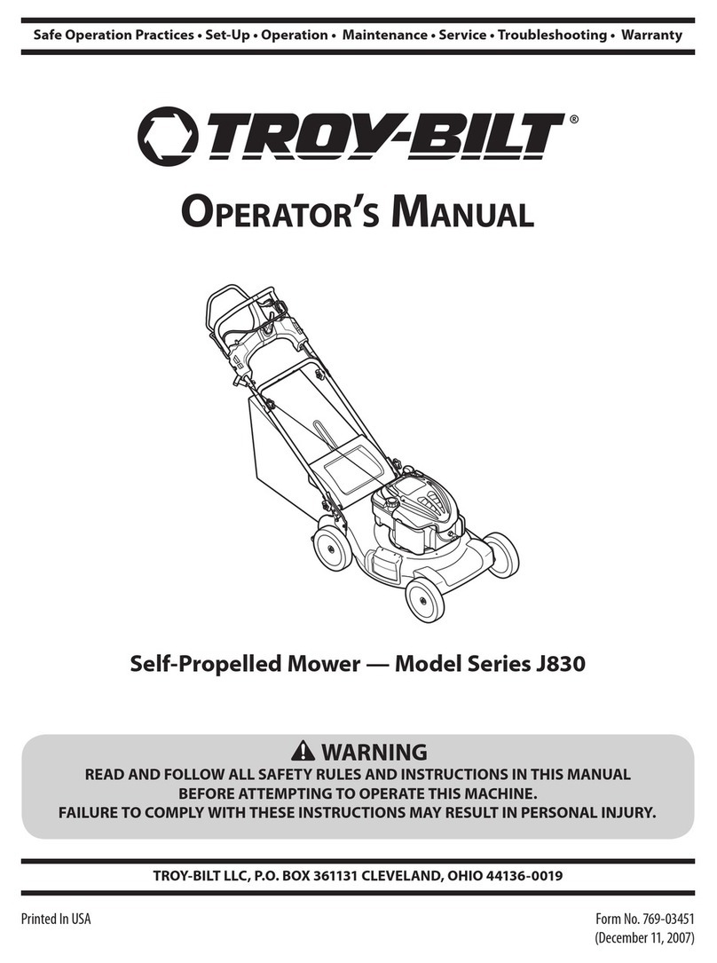 Troy-Bilt J830 Series User manual