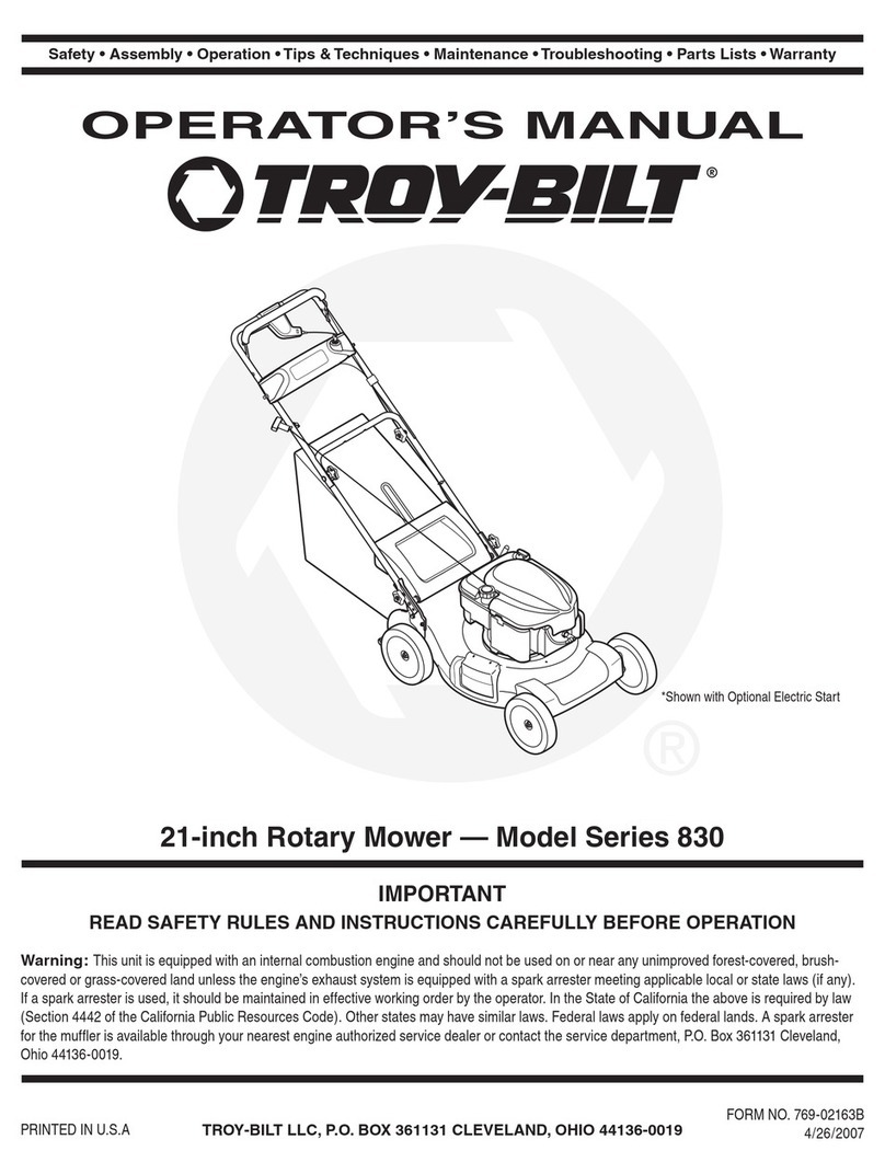 Troy-Bilt 830 Series User manual