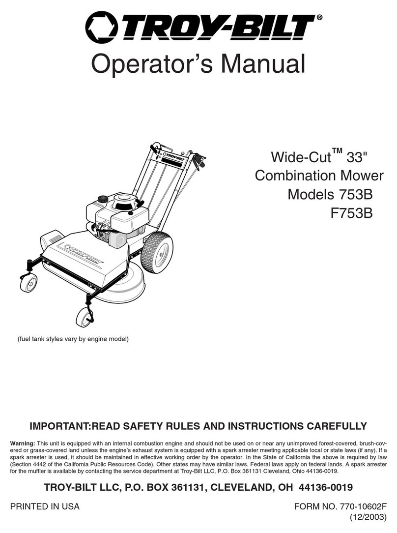 Troy-Bilt Wide-Cut 753B User manual