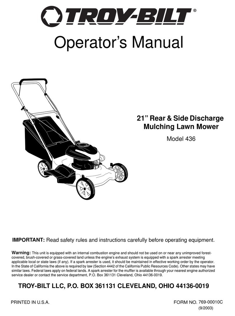 Troy-Bilt 436 Operator's manual Troy-Bilt 436 Operator's manual