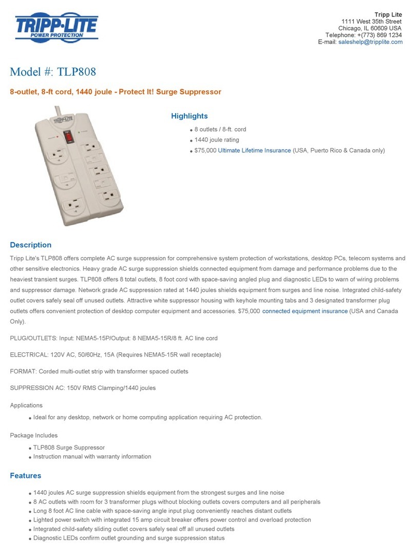 Tripp Lite TLP808 User manual