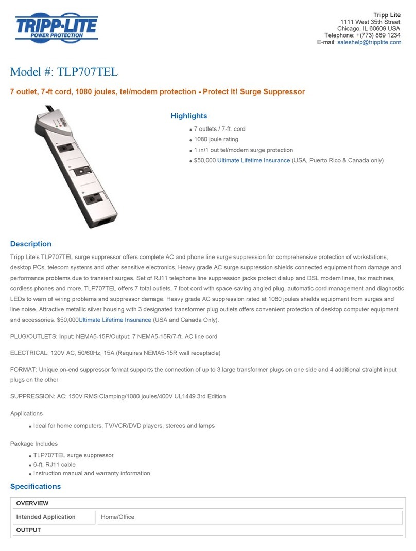 Tripp Lite TLP707TEL User manual Tripp Lite TLP707TEL User manual