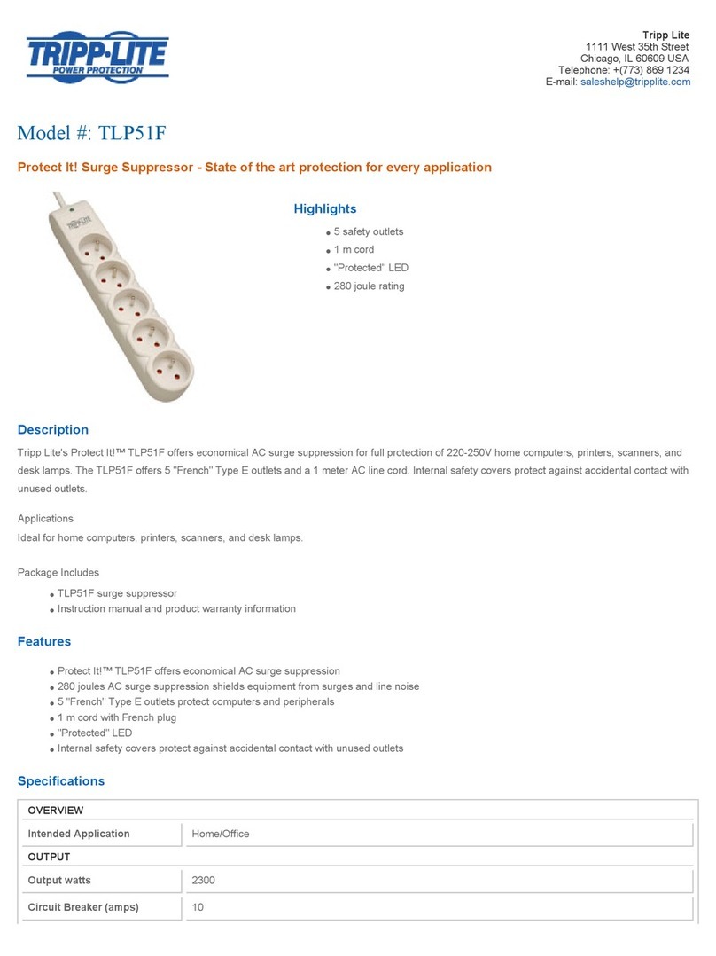 Tripp Lite TLP51F Specification sheet Tripp Lite TLP51F Specification sheet