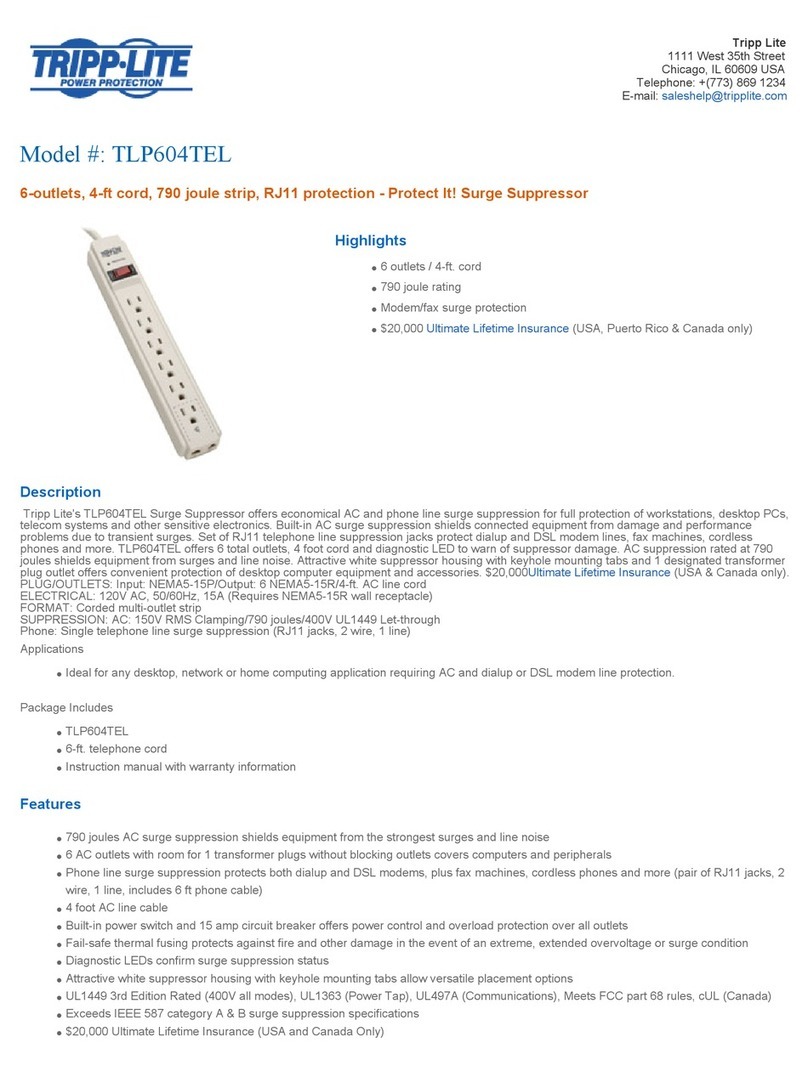 Tripp Lite TLP604TEL User manual Tripp Lite TLP604TEL User manual