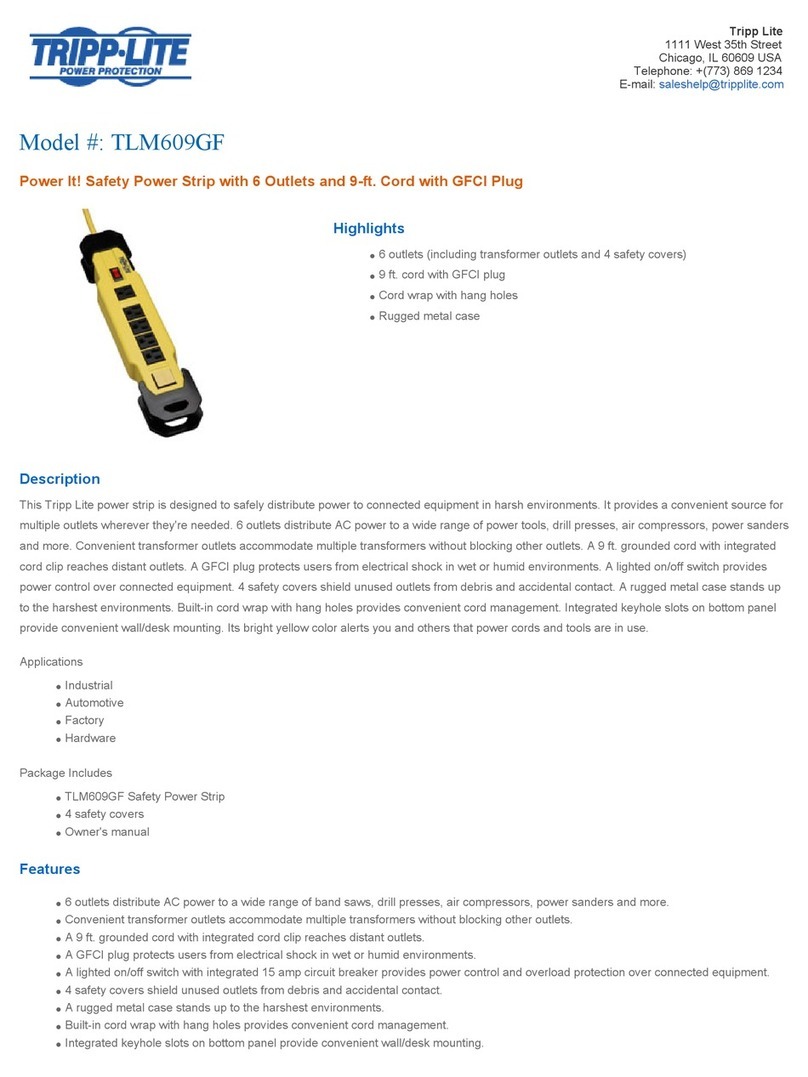 Tripp Lite TLM609GF Specifications