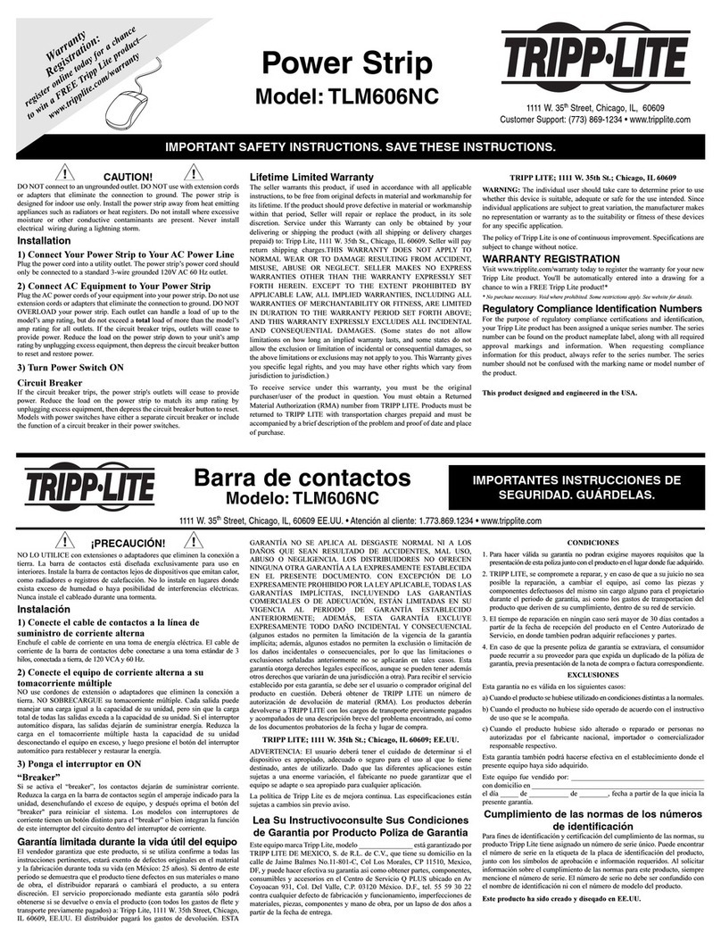 Tripp Lite TLM606NC owner's manual