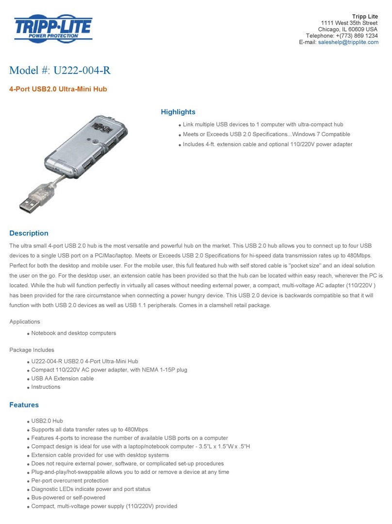 Tripp Lite 4-Port USB 2.0 Self- or Bus-Powered Ultra-Mini Hub... User manual