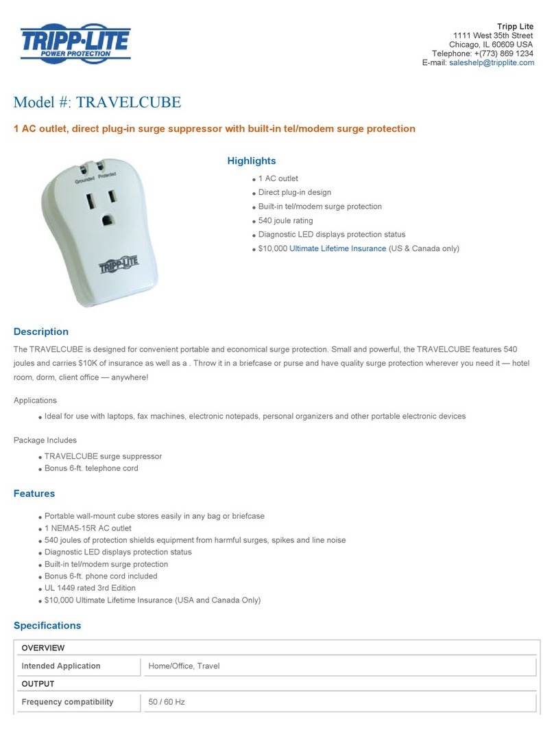 Tripp Lite TRAVELCUBE User manual